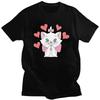 Marie Heart Kitten Tshirts for Men Short Sleeves Print T Shirt Fashion T-shirts Slim Fit 100% Cotton Tees Clothes
