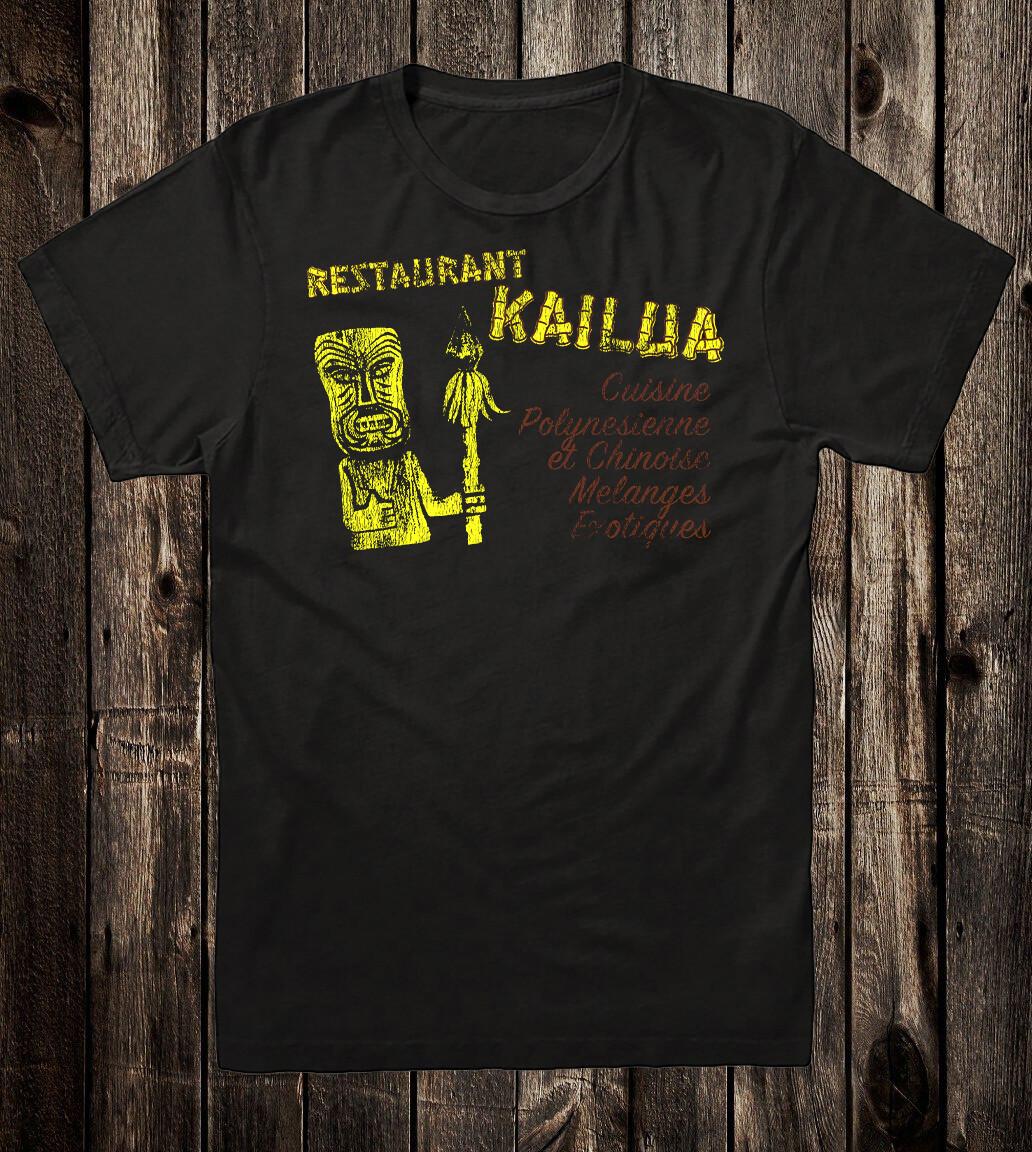 Retro Tiki Art Tee T Shirt 100% Cotton Mug Bar Restaurant Kailua M