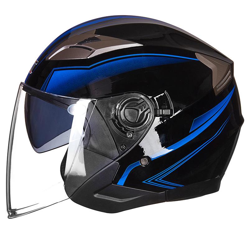 GXT708 Electric Scooter Helmet with Double Visor for Men & Women - All-Season Safety Half Helmet