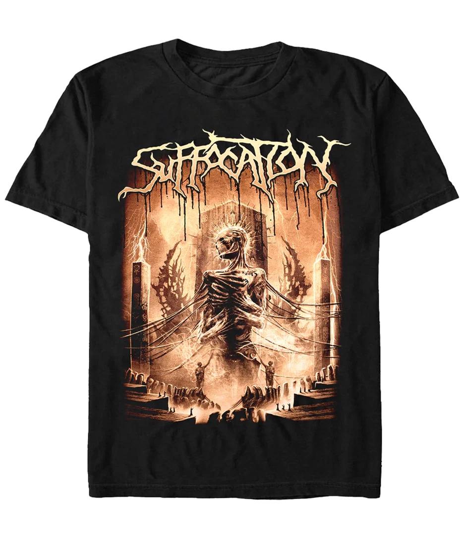 NEW Suffocation Band Short Sleeve Cotton Black All Size Shirt Harajuku Streetwear S