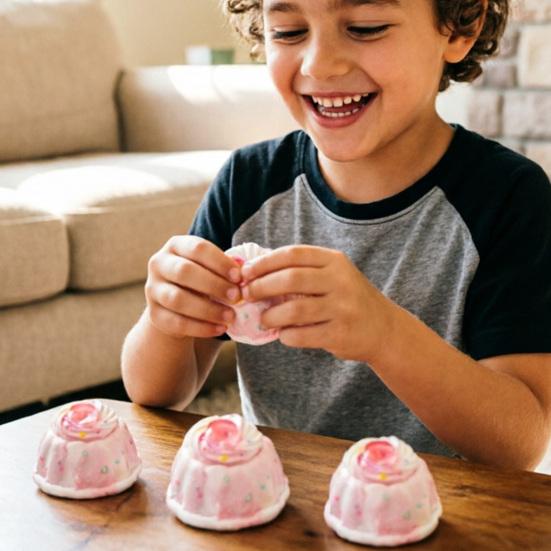 Simulated Cream Pudding Squeeze Toy Fake Dessert Stress Relief Toy Office Desk Stretchy Realistic Food Fidget Toy Party Favors