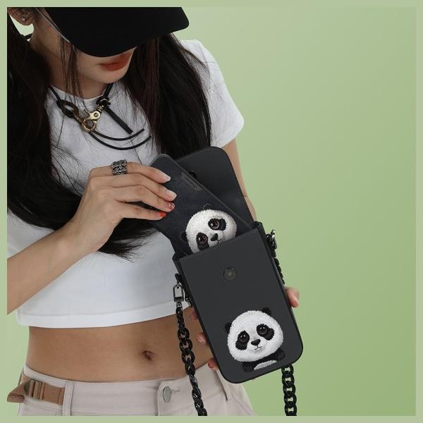 Nimmy Torebka Na Telefon Czarny/Black    Big Eyed Pet 2.0 Panda