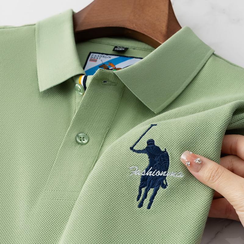 STORN Luxe Borduur Heren Poloshirt Zomer Dun Ademend 100% Katoen Zwart Marineblauw Kraag Korte Mouwen Tops Merk Kleding