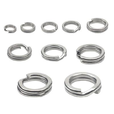 50Pcs Fishing Lures Connector Round Split Rings Assorted Fishing Split Rings Set