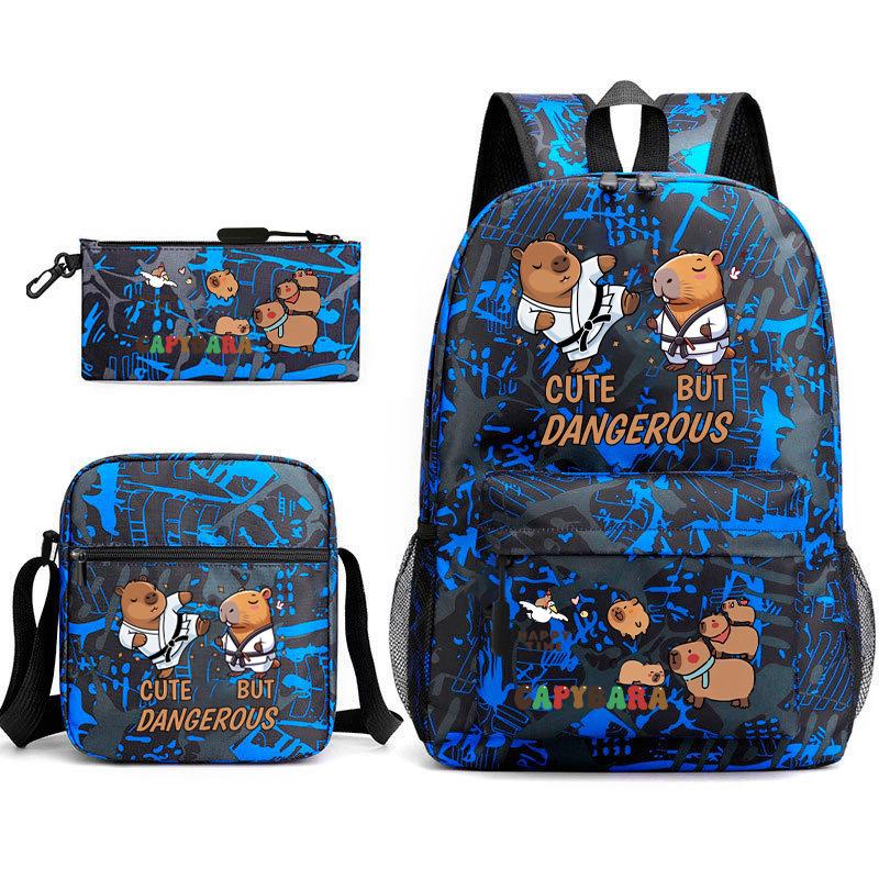 3-teiliges Schulrucksack-Set für Schüler Große Kapazität Oxford-Stoff Schultasche mit Schultergurt und Federmäppchen