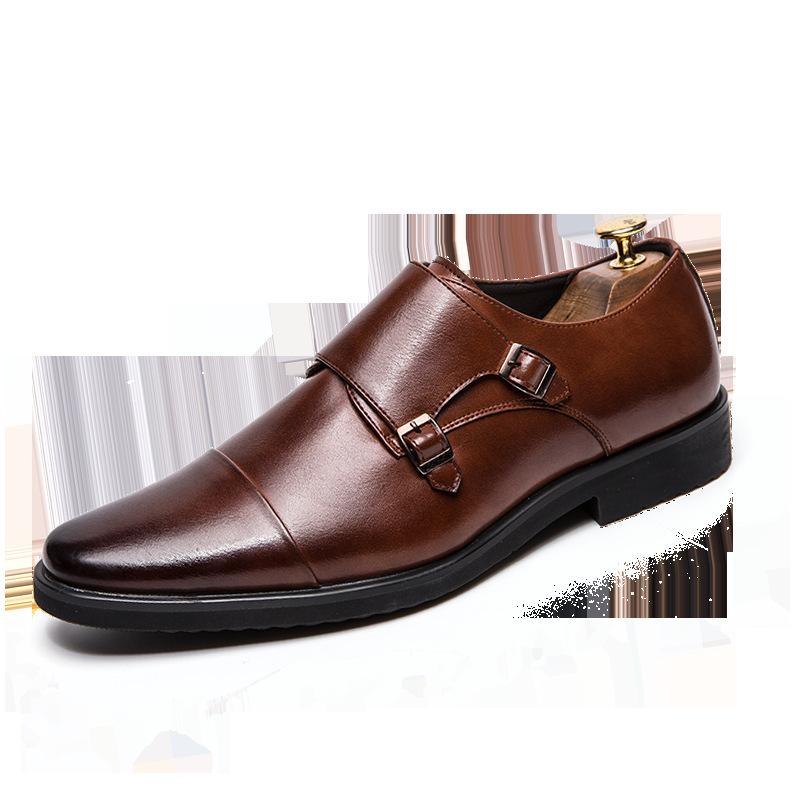 

Мужская обувь большого размера, новый тренд, в британском стиле, ретро-мода, кожаная обувь, мужская деловая кожаная обувь 38 коричневый