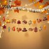 Rustic Farmhouse Home Decor 12/24/36Pcs Thanksgiving Wooden Hanging Decoration, Autumn Pumpkin Maple Leaf Ornaments Turkey Ornament, Harvest Festival