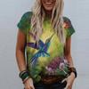 Fashion Women's Summer Printed Short Sleeve Crew-Neck T-Shirt Casual Tee Tops