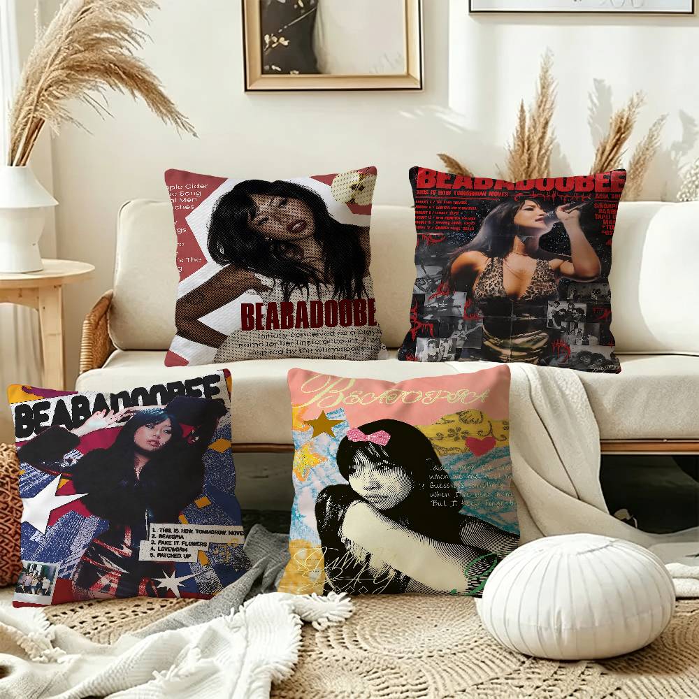 Rock Singer BBeabadoobee Office Cushion Pillowcase Car Cushion CoverXCM Lumbar Pillowcase Sofa Pillowcover