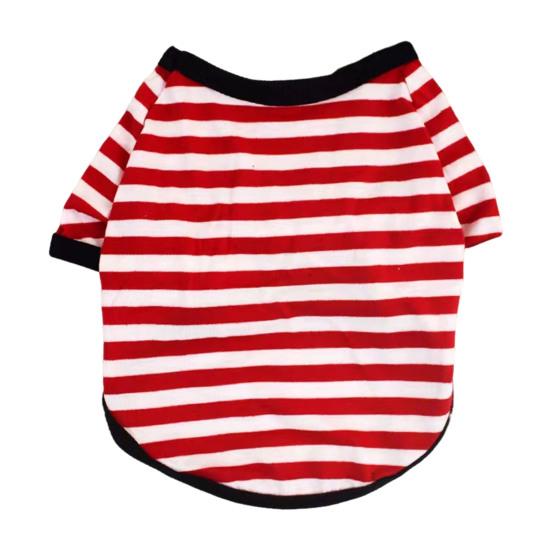 Dogs Striped T-Shirt Pet Round Neck Tee Shirt Short Sleeve Casual Pullover Puppy Apparel for Small Medium Dogs