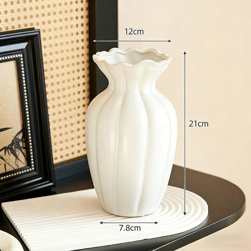 French Vintage Flower Vase Wedding Table Centerpiece Aesthetic Decorative Vases White Ceramic Vase Home Office Decoration