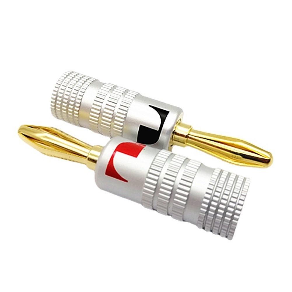 4pcs 4mm Banana Connector Set for Speaker Wire Termination Gold Plated Copper