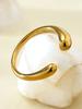 Western Simple Fashion Niche Temperament Stainless Steel 18K Gold-Plated Geometric Pattern Single Ring Open Ring Female