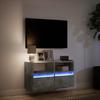 Wall Mounted TV Cabinet with LED Lighting Concrete Grey 80 x 31 x 45 cm