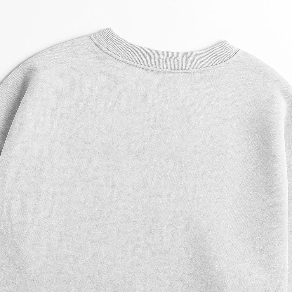 Seupeullaesikodeu Heavy Crewneck Sweatshirt Melange White - Crayon Dino Friends