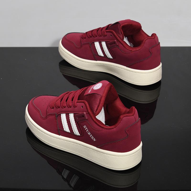 

Spring and Autumn New Breathable Forrest Gump Shoes Sports Casual Deodorant Training Shoes Couple Little White Board Shoes 222 35 бордовый