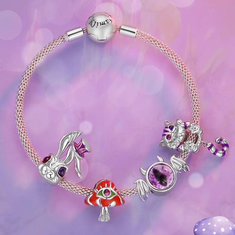 100% 925 Sterling Silver Fashion Colorful Magic Cat Charms Beads for Women Fit Original DIY Bracelet Necklace Fine Jewelry