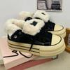 Women Shoes Winter Plush Warm Shoes Classic High Top Canvas Oes Winter Sneakers for Women Lace Up Platform Vulcanize Shoe