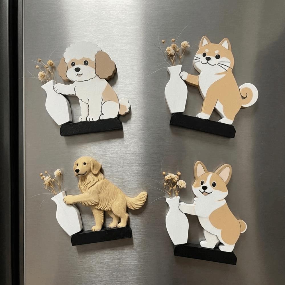 Kreativer Katzen-Kühlschrankmagnet Acryl-Haustierhaarsammler Kühlschrankmagnet Vasendekor Küchengebrauch