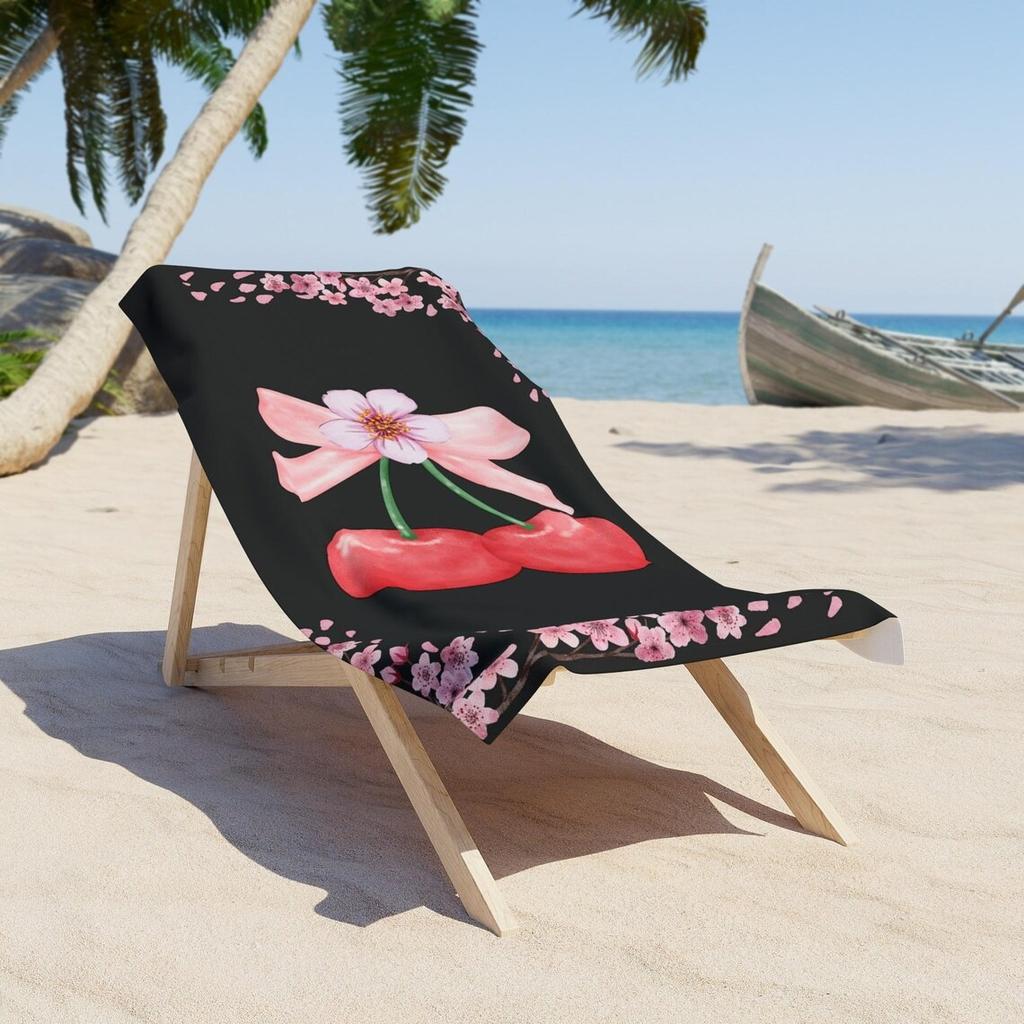 Strawberry Floral Beach Towel Microfiber Quick Dry Sand Lightweight Oversized Absorbent Towels for Beach Vacation Mat Swimming