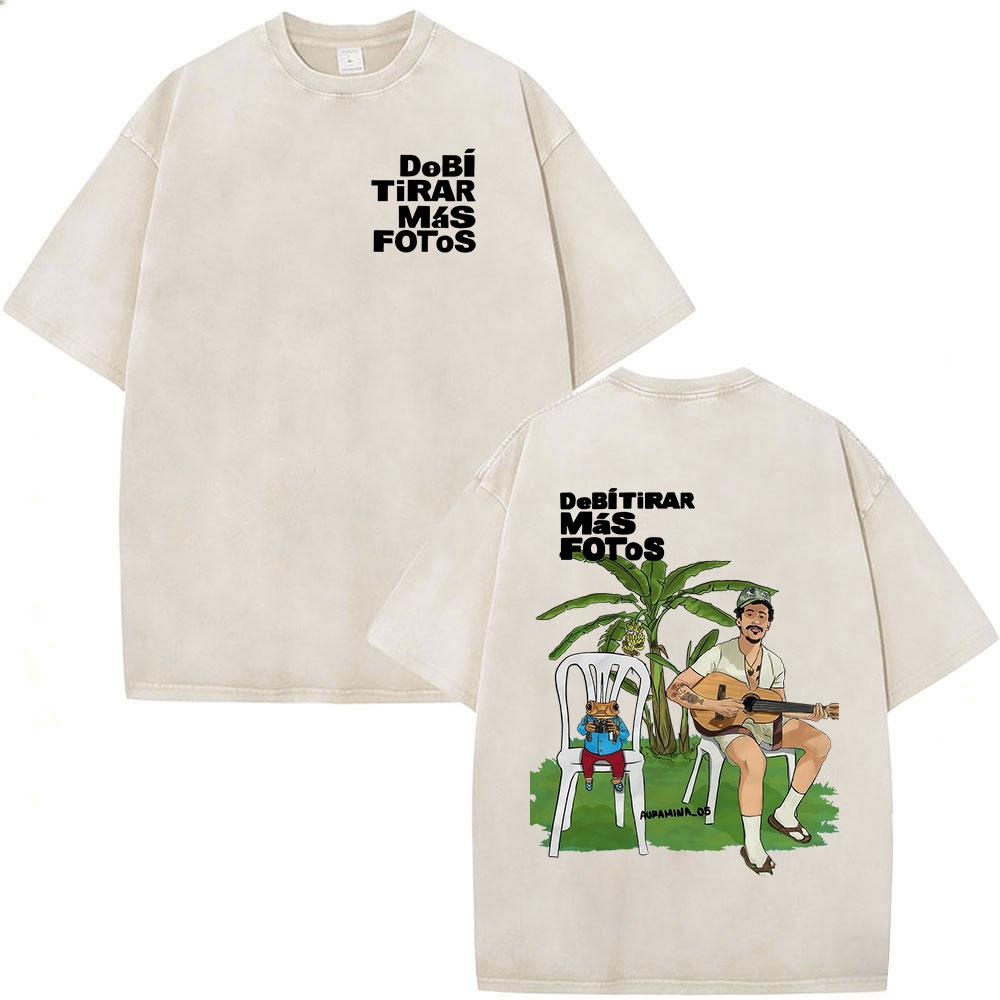 

Vintage Washed Rapper Bad Bunny Debi Tirar Mas Fotos DTMF T Shirts Men Women Clothing Fashion Hip Hop Loose Tshirts Streetwear S