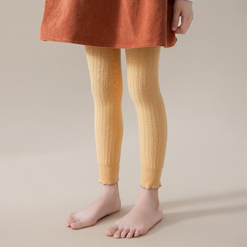 

Детские леггинсы для девочек весна осень вязание ребристые детские колготки для девочек мода 0-12лет студенческие спортивные детские колготки XL(9-12y) жёлтый