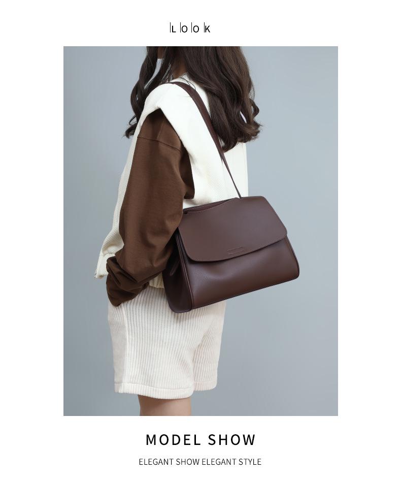 Versatile Women's Genuine Leather Crossbody Bag - Large Capacity, Popular Autumn/Winter Handbag