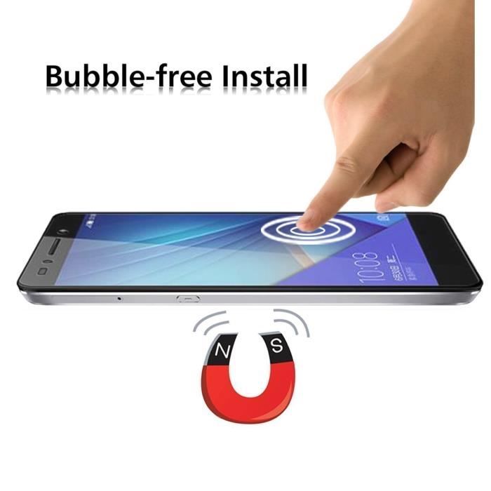 Screen Protector - Phonillico® - Huawei HONOR 7 - 2 Pack - Tempered Glass - Scratch Resistant