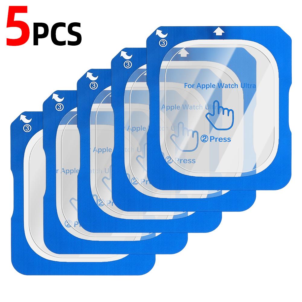 1-5pcs Easy Install for Apple Watch Ultra 1/2/3 Screen Protector HD Tempered Glass Anti-Scratch Protective Film for IWatch 49mm