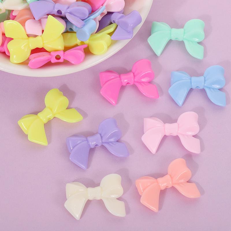 Glossy Solid Color Rubber Paint Bowtie Accessories for DIY Phone Cases