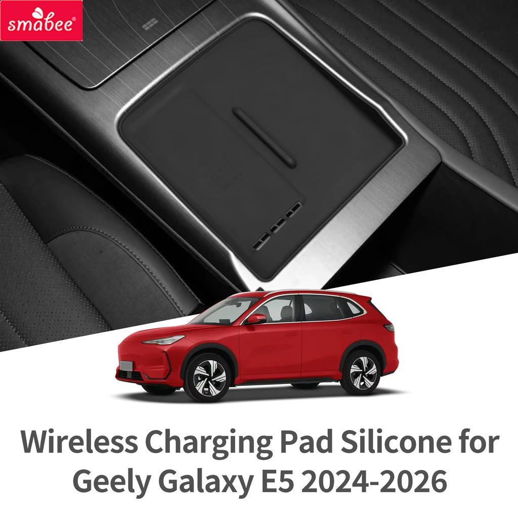 Smabee for Geely Galaxy E5/EX5 EV 2024-2026 Car Silicone Mobile Wireless Charging Anti-Slip Mats Interior Accessiories