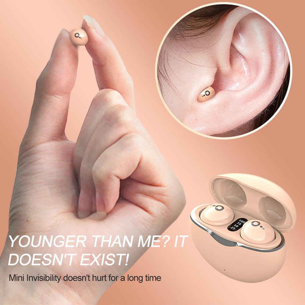 Mini Bluetooth 5.3 Music Headphones True Wireless Invisible In-Ear Earphones Gaming HIFI Stereo Noise Reduction Earbuds with LED Display Headsets