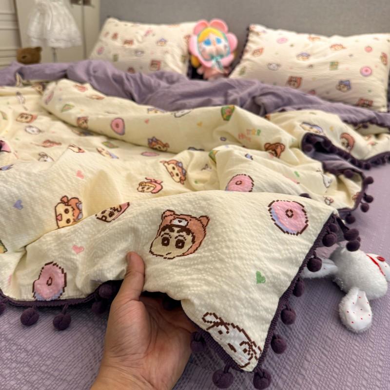 2026 A-Class Skin-Friendly Puff Cotton Bedding Set Soft Duvet Cover Bed Sheet Pillowcases