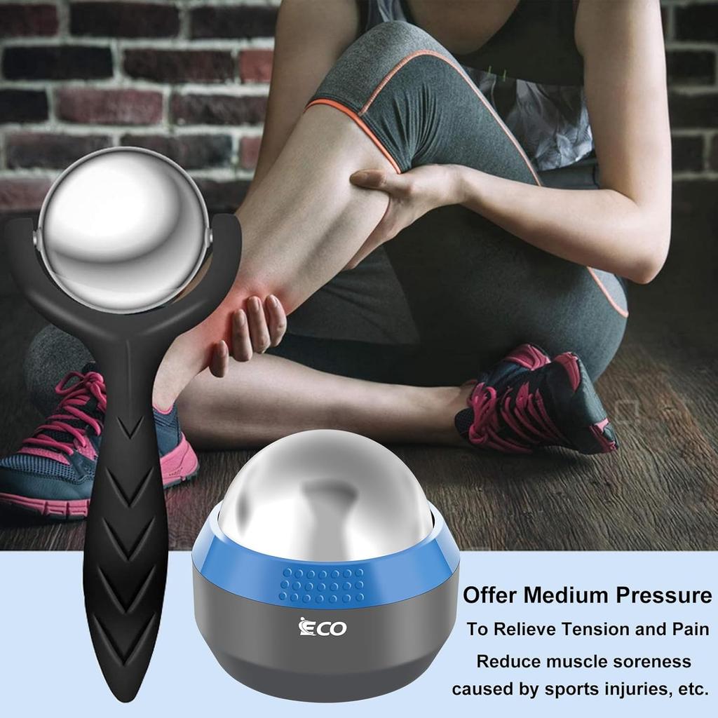 iECO Cryosphere Cold Massage Roller Ball – Ice Cold and Hot for Deep Tissue and Sore Muscle Relief of Stiffness and Stress, Body, Neck, Back, Foot,