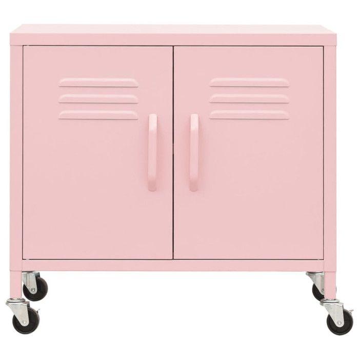 VidaXL Storage Cabinet Pink 60x35x56 Cm Steel 336265