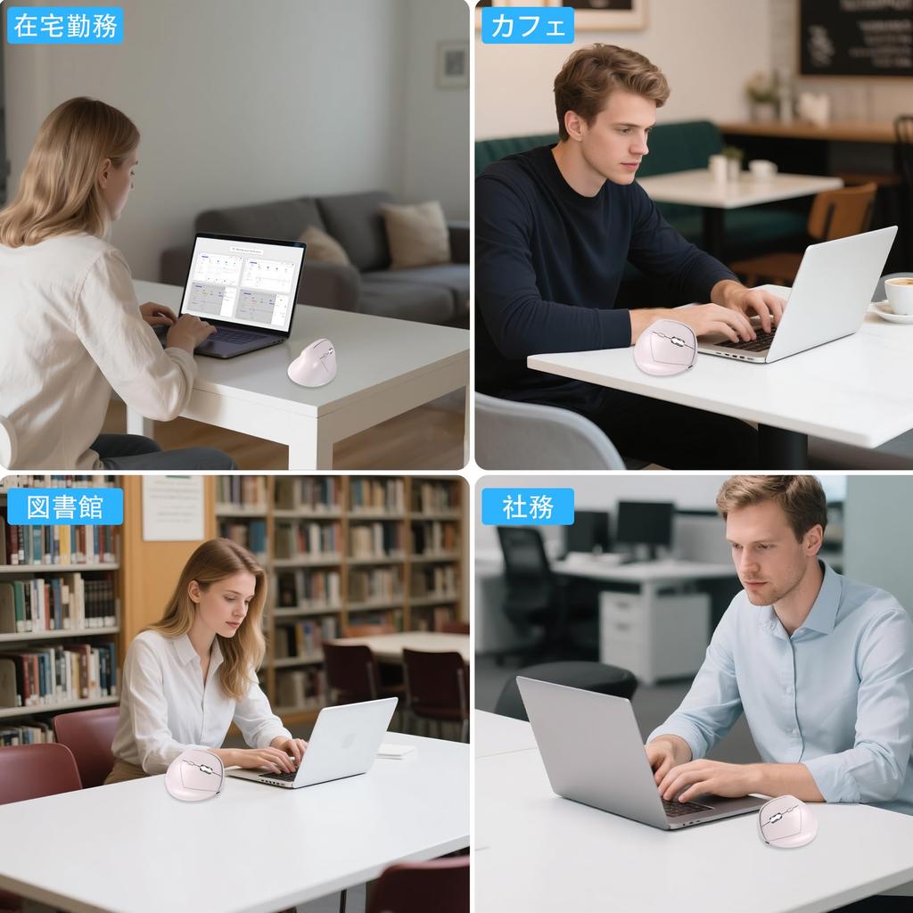 Ergonomic Wireless Mouse, Bluetooth & 2.4G, Vertical Design, Quiet, 7 Buttons, Type-C Rechargeable, 3-Level DPI Switching, USB Multi-Pairing, Power