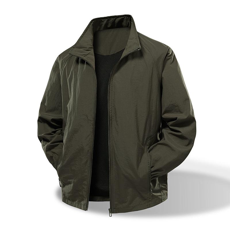Spring and Autumn New Workwear Jacket Men's Elastic Waterproof Outdoor Assault Jacket Stand Collar Jacket Nylon Windbreaker High
