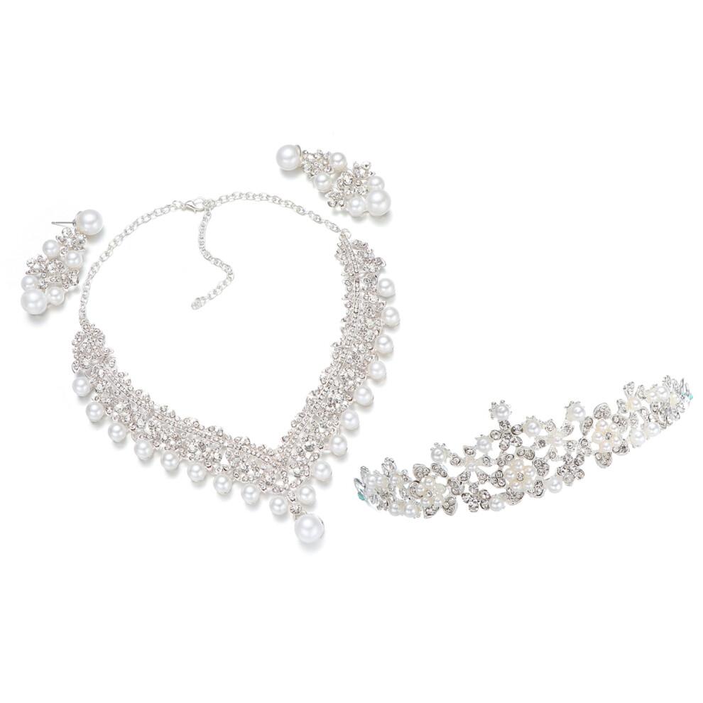 Rhinestone Crown Jewelry Set 1 Set