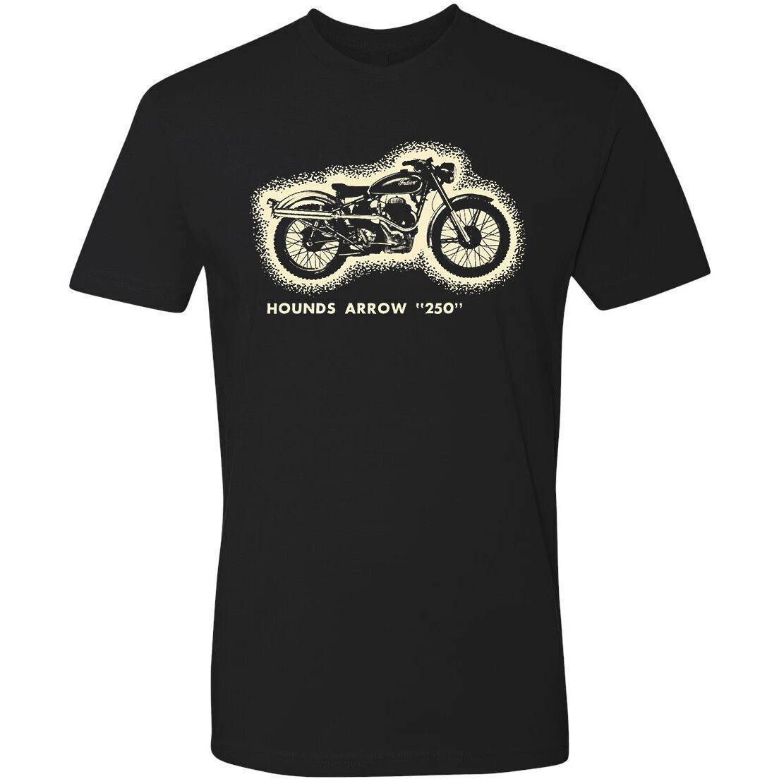Motorcycle Tee T Shirt White 100% Cotton Vtg Art Hounds Arrow bobber Race 4XL
