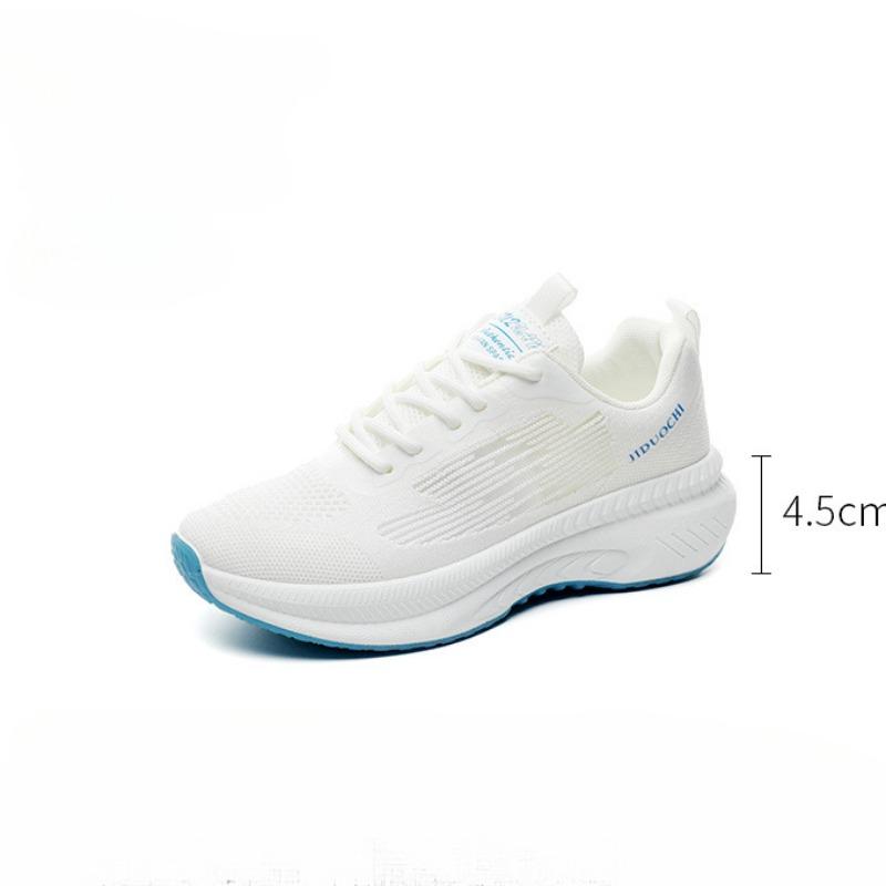 Fashion Shoes Women 2025 Summer Height Increase Fly Weave Soft Bottom Shoes Breathable Mesh Sneakers Outdoor Sports Running Shoes Women
