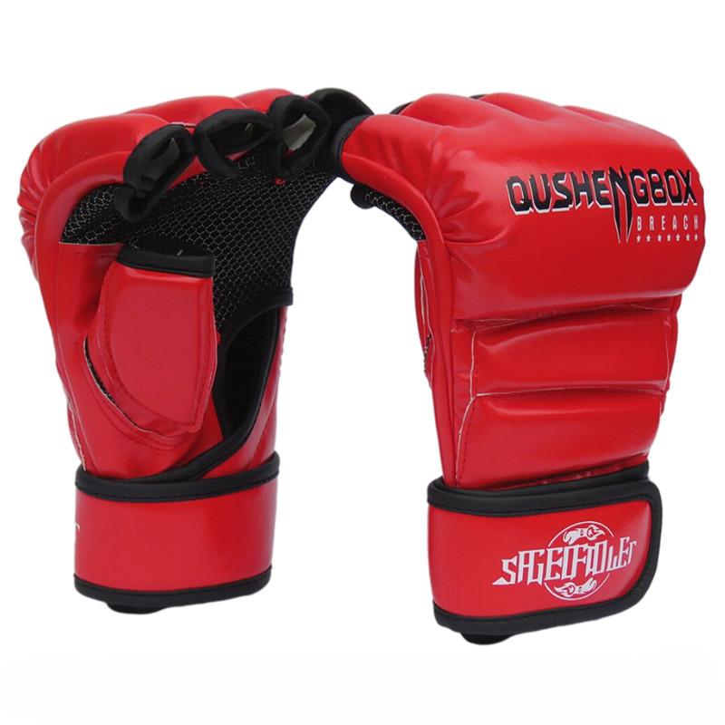 

Перчатки для бокса MMA Half Finger, перчатки для тайского бокса с песком, перчатки для карате, специальные защитные перчатки для тренировок по боевым искусствам красный