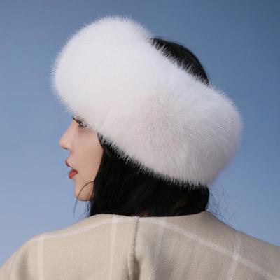 Women's Warm Fox Fur-Inspired Hat with Hollow Top & Hair Accessories