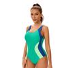 Colorblock Sports Swimsuit Women's Sexy Backless Sleeveless Swimsuit