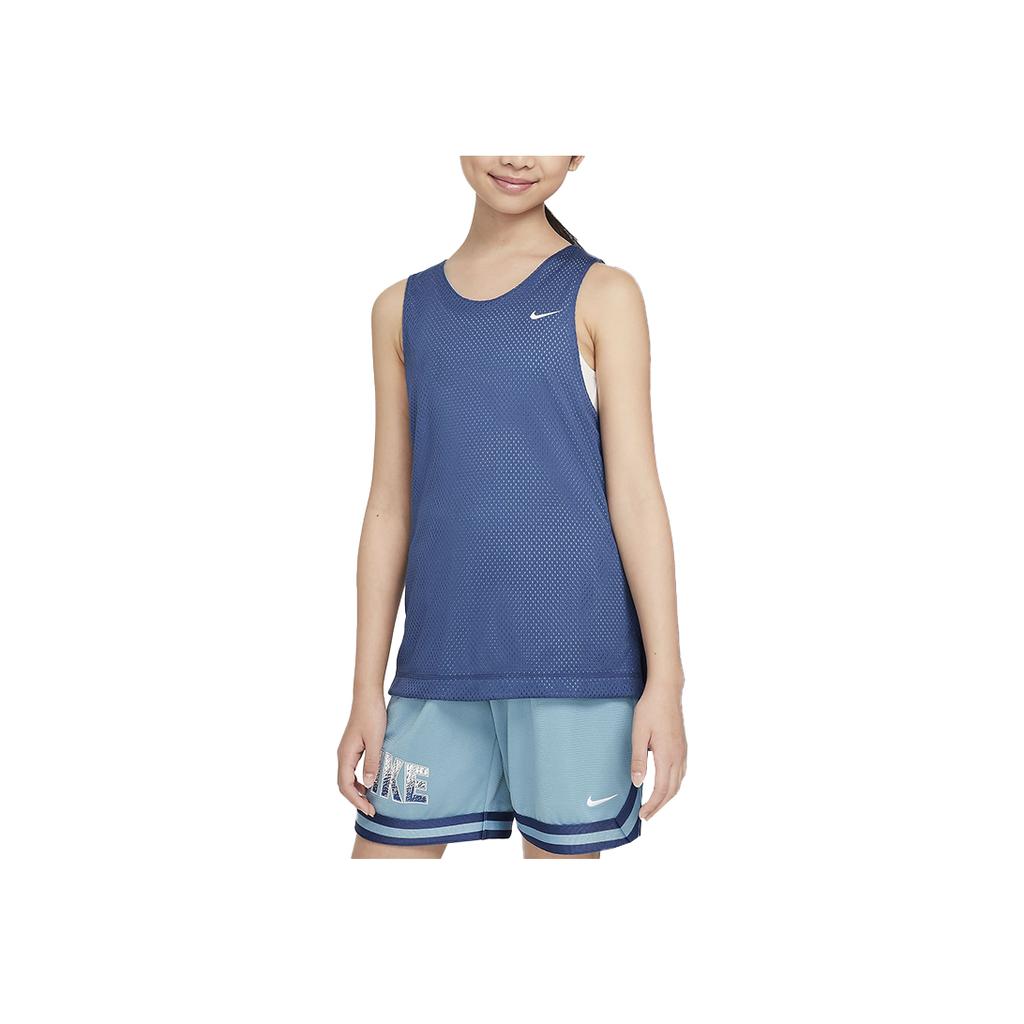 Nike Dri-Fit Reversible Jersey Loose Fashion Soft Double-Sided Wear Kids Tops Mystery-Navy FZ5242-461