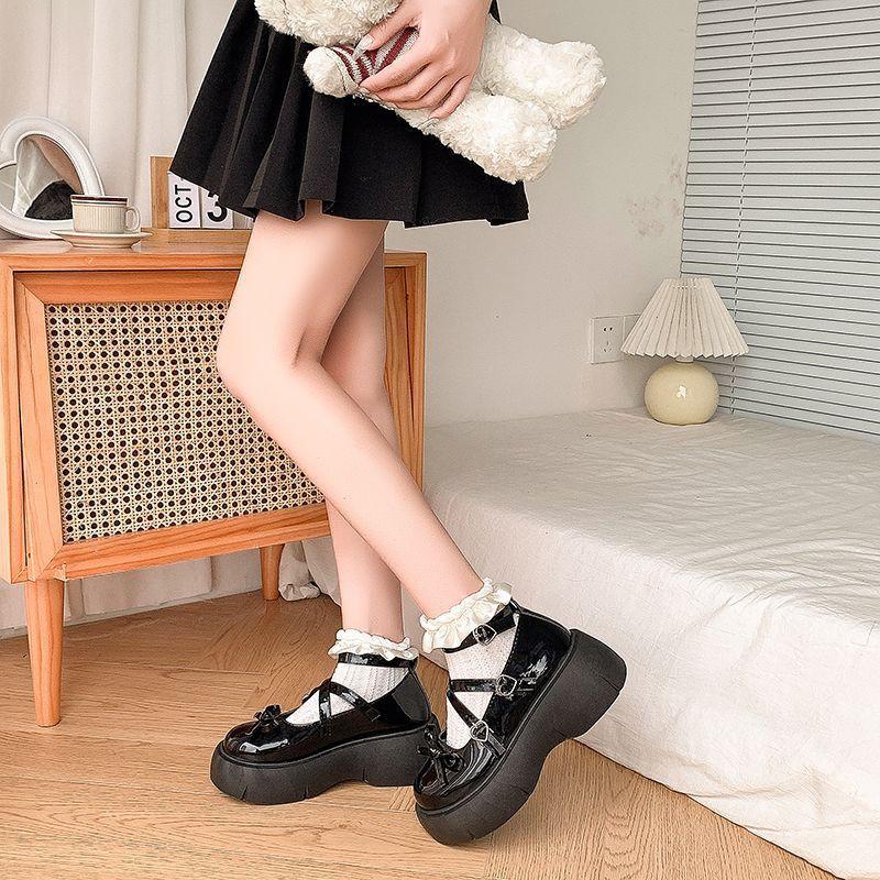 French versatile Mary Jane single shoes women's retro style Japanese thick-soled heightening women's single shoes 2025 spring and summer new models
