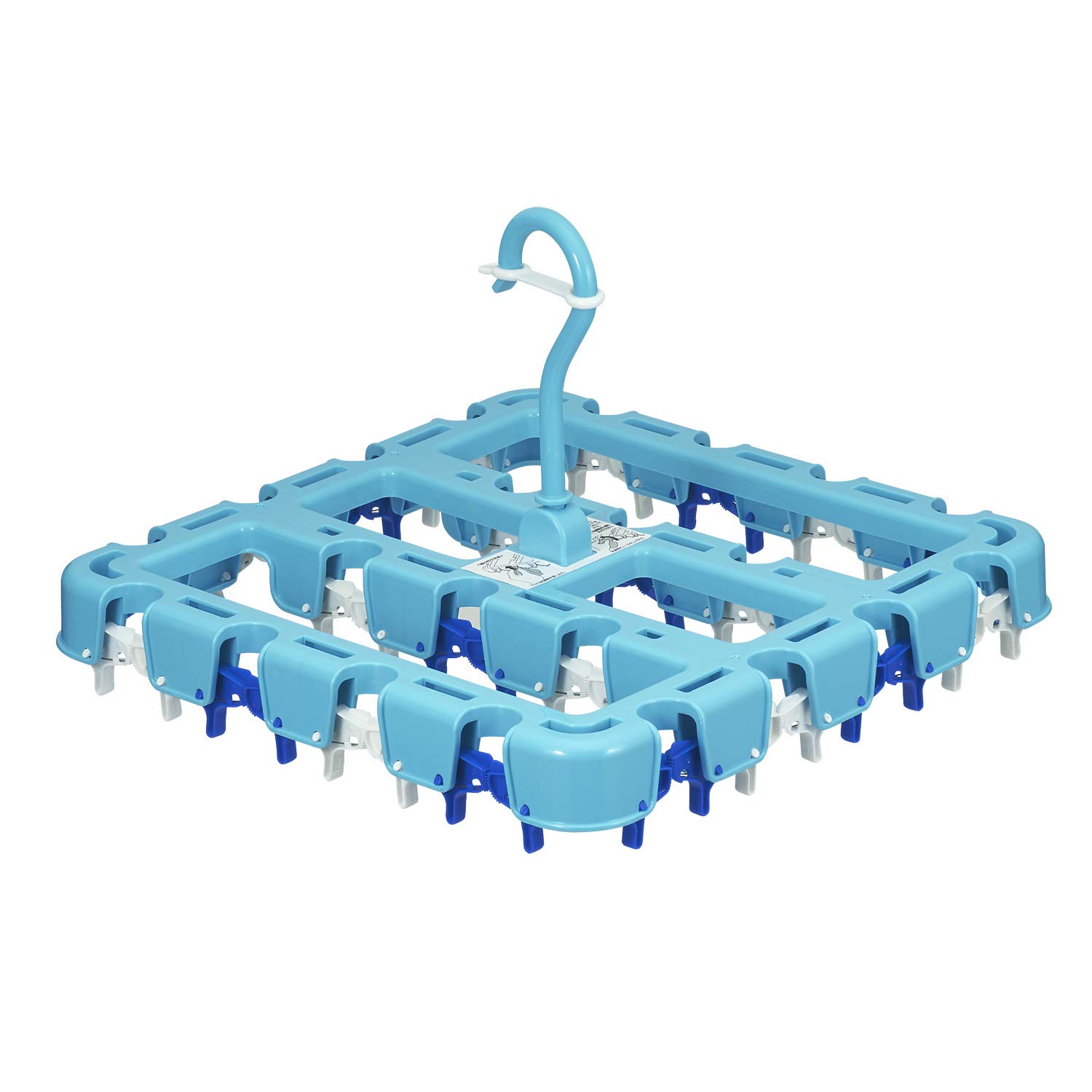 

LEC Вешалка для сушки мелких вещей с 22 прищепками Патент заявлен Новый дизайн W00063 Крепление/снятие одним касанием (Неспутывающиеся встроенные зажимы) синий