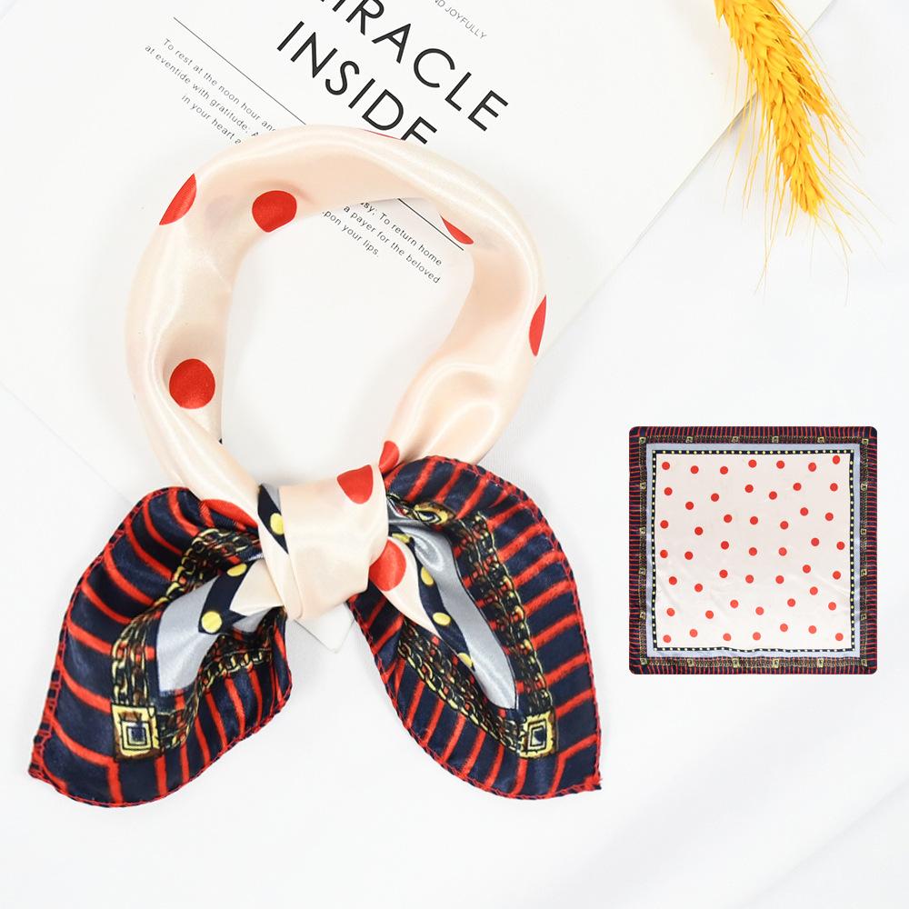 Nowa Modna Jedwabna Apaszka Wysokiej Klasy Kwadratowa Apaszka Łańcuszek Jedwab Symulowany 50x50 Mała Apaszka Dla Kobiet