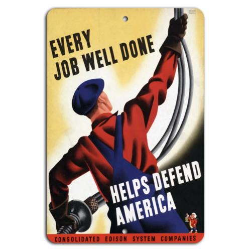 Every Job Well Done Defend America with ExcellenceAluminumtin sign 20x30cm（7.8x11.8inch）