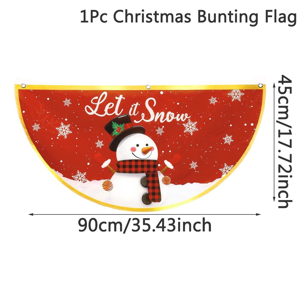 Christmas Outdoor Fan-shaped Flag Banner Christmas Decor for Home 2026 Cristmas Drop Ornament Xmas Navidad Gifts New Year 2026