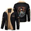 Hot Sale Eagle Skull Ha Lei Locomotive Autumn and Winter Fleece European Size Cotton Jacket Sports Jacket Men's Jacket